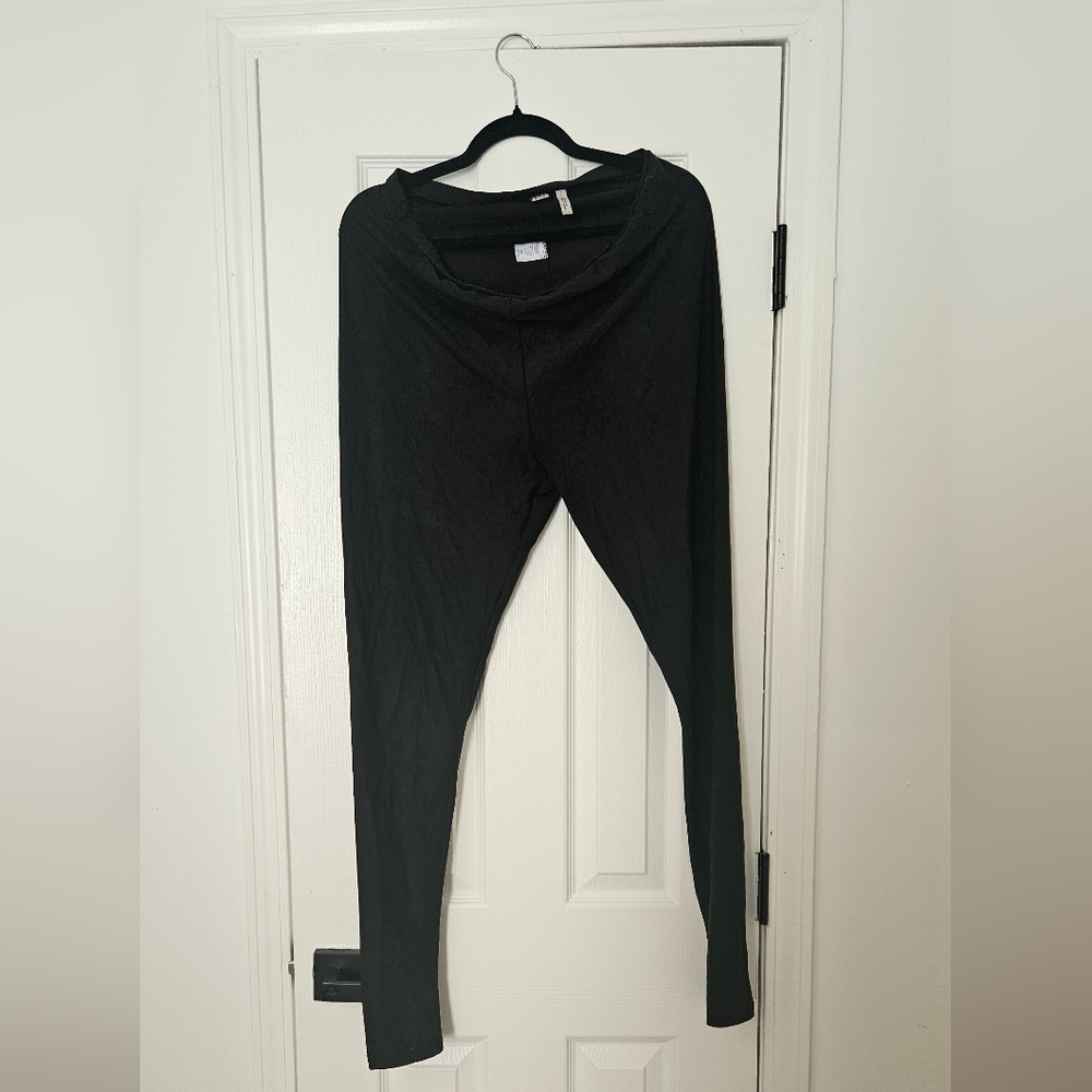 free press Black Leggings with Velvet Waistband